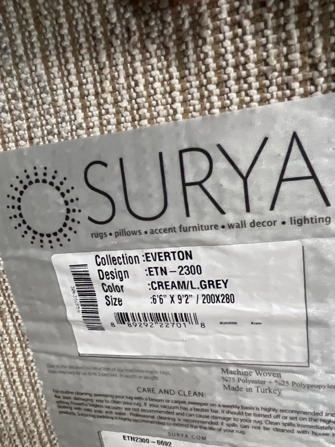 Surya Everton Rug 6'6" x 9'2" Cream/Grey - photo 5