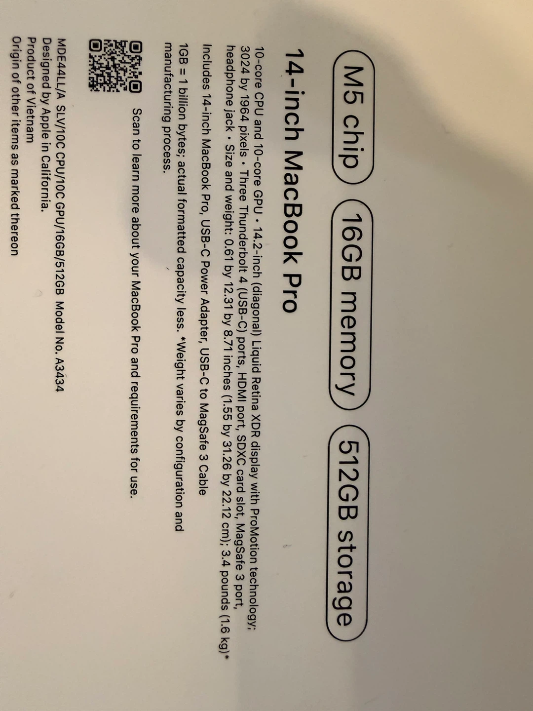 Unopened 2025 14-inch MacBook Pro M5 - photo 2