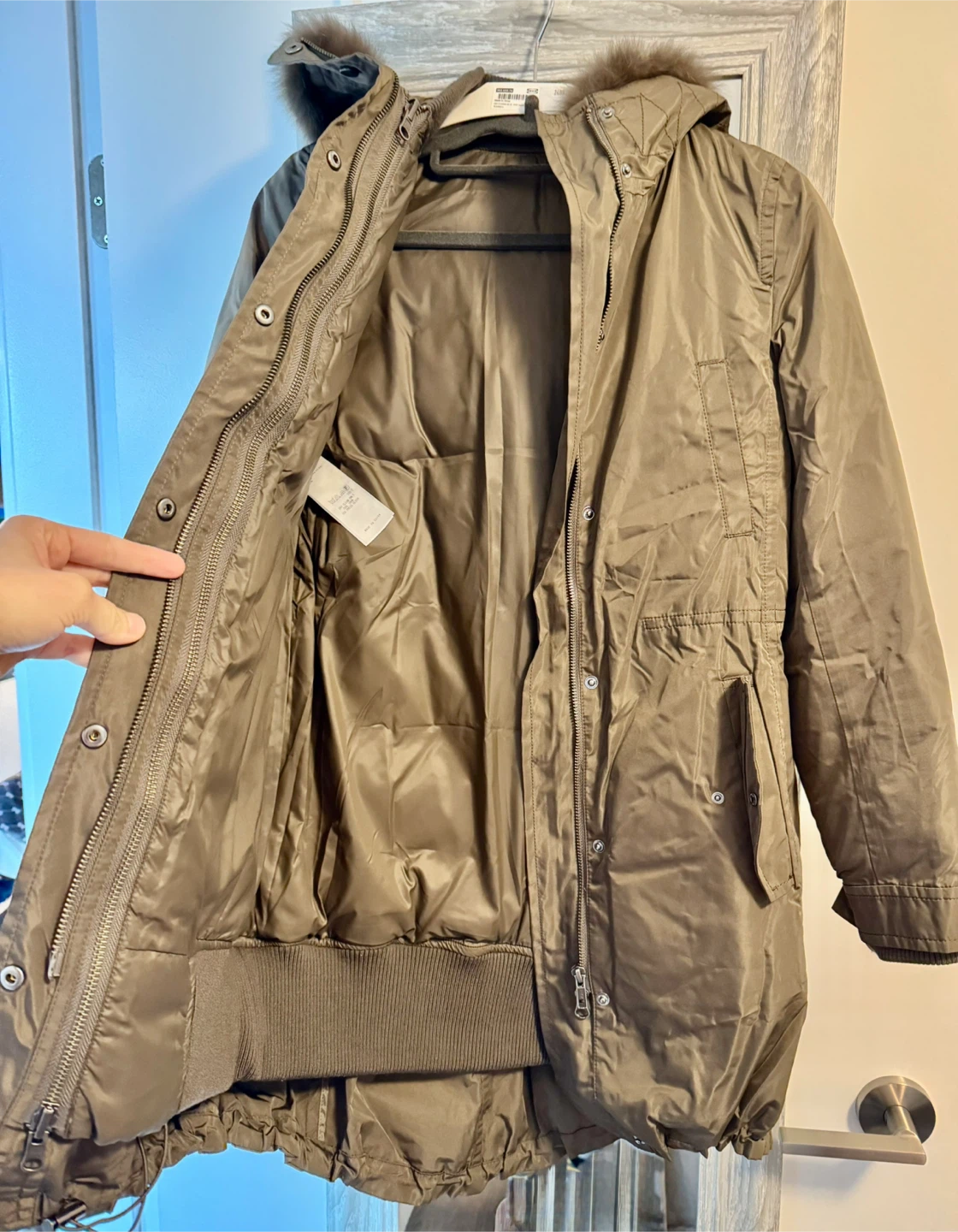 iCB Detachable Double-layer Puffer Coat_Size 02_Olive Green_NWT - photo 5