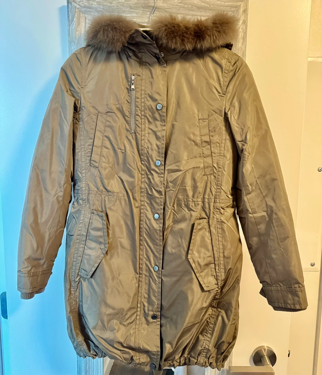 iCB Detachable Double-layer Puffer Coat_Size 02_Olive Green_NWT