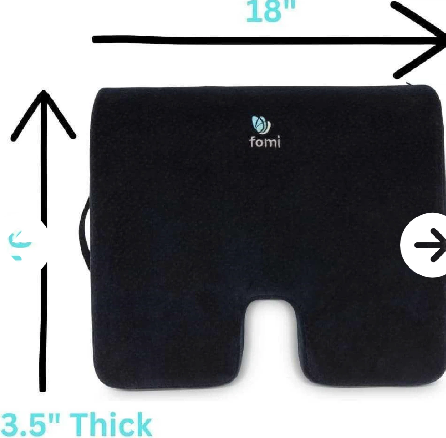 Memory Foam Seat Cushion 18X16X3.5" - photo 2