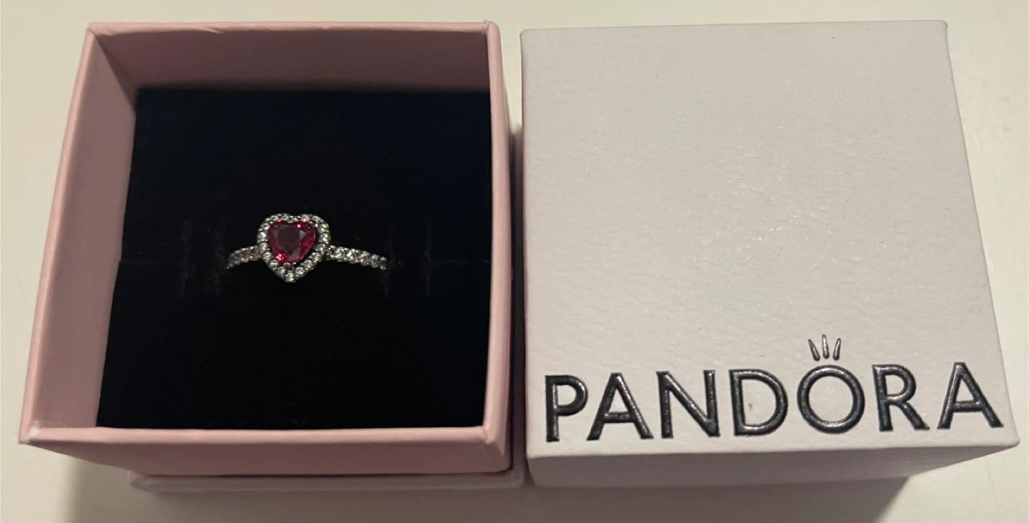 Selling Pandora’s Elevated Red Heart Ring in Sterling Silver