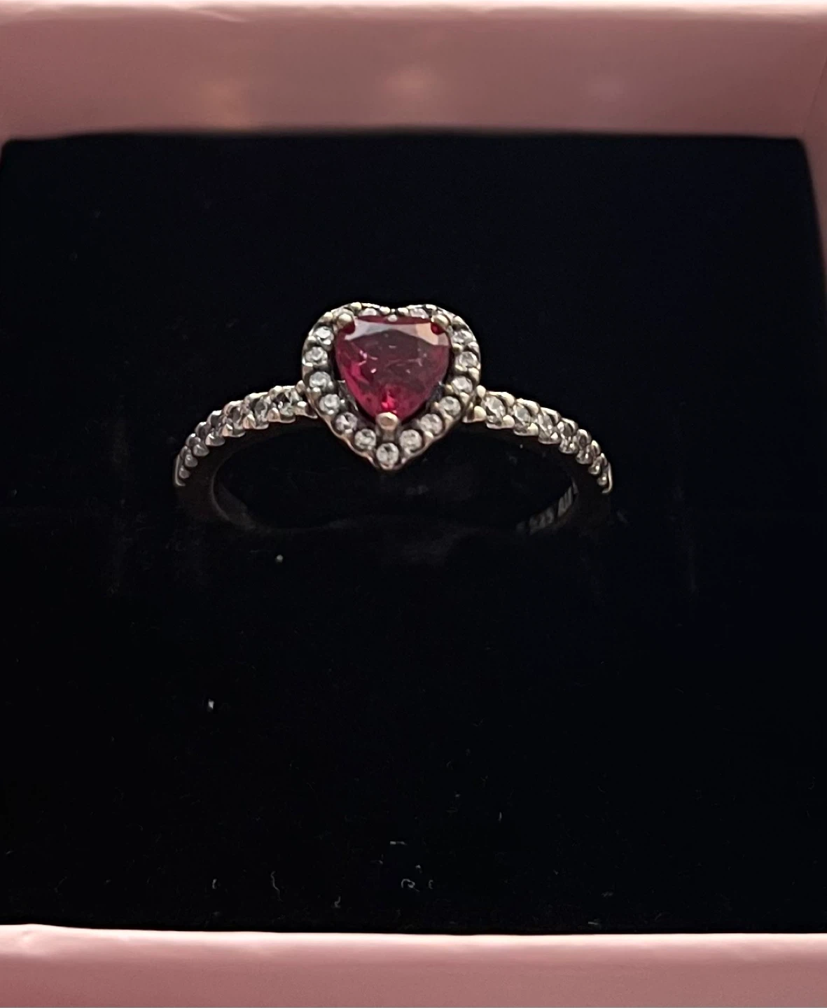 Selling Pandora’s Elevated Red Heart Ring in Sterling Silver - photo 2