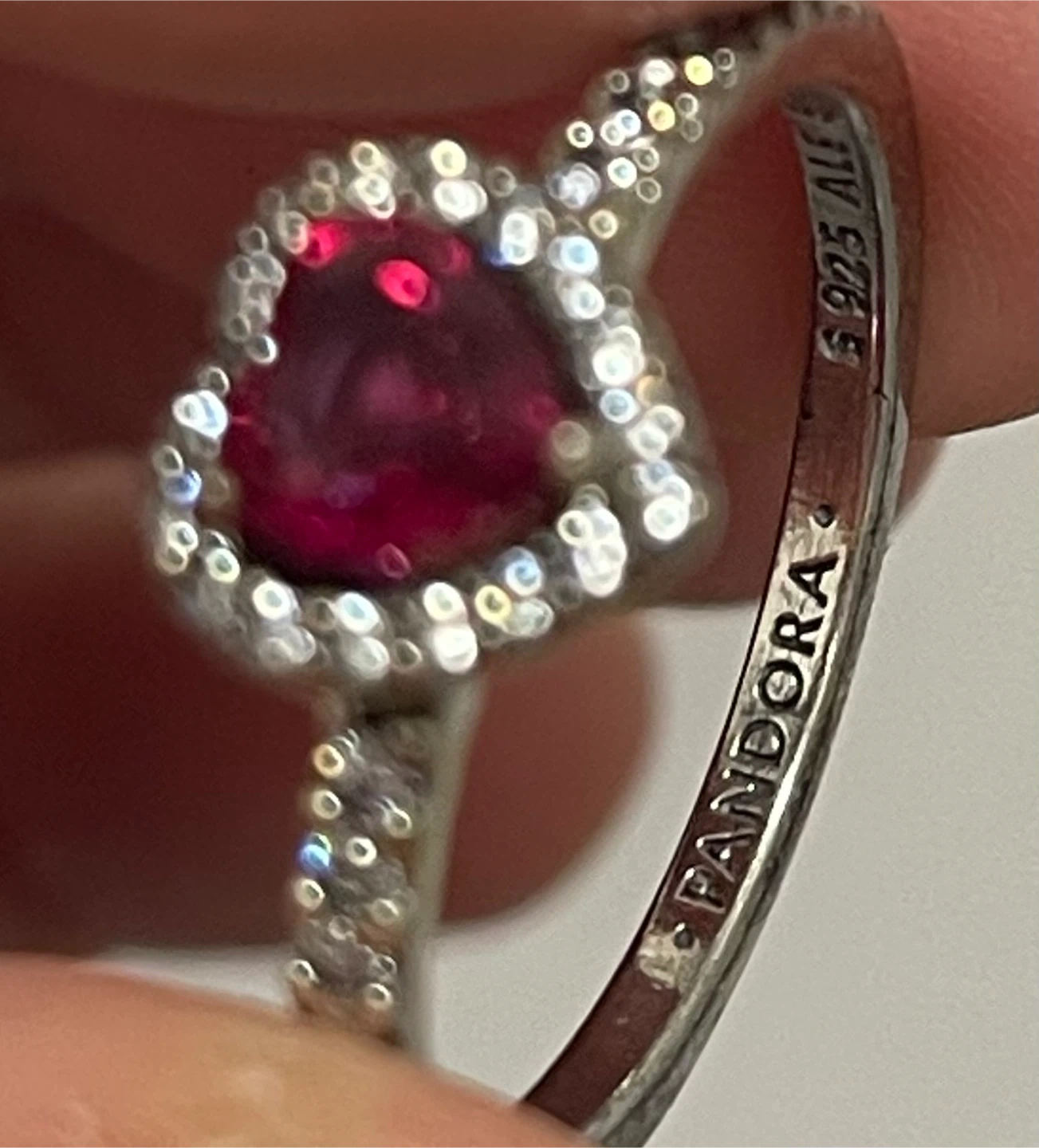 Selling Pandora’s Elevated Red Heart Ring in Sterling Silver - photo 3