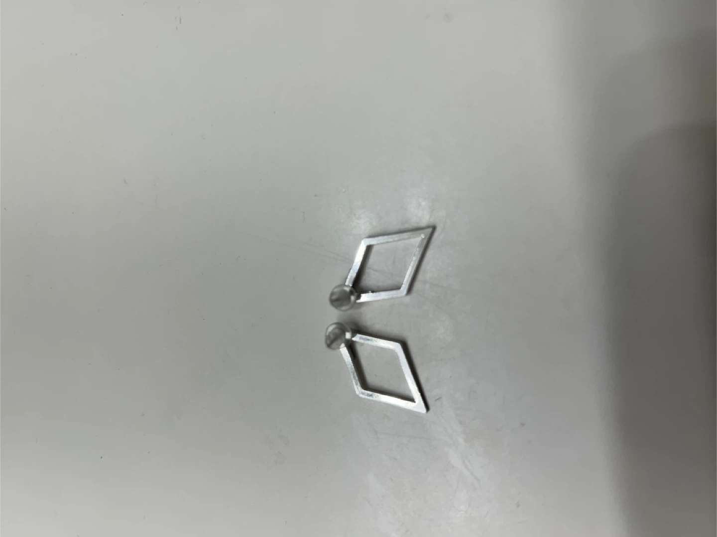 Silver Diamond Shape Stud Earrings