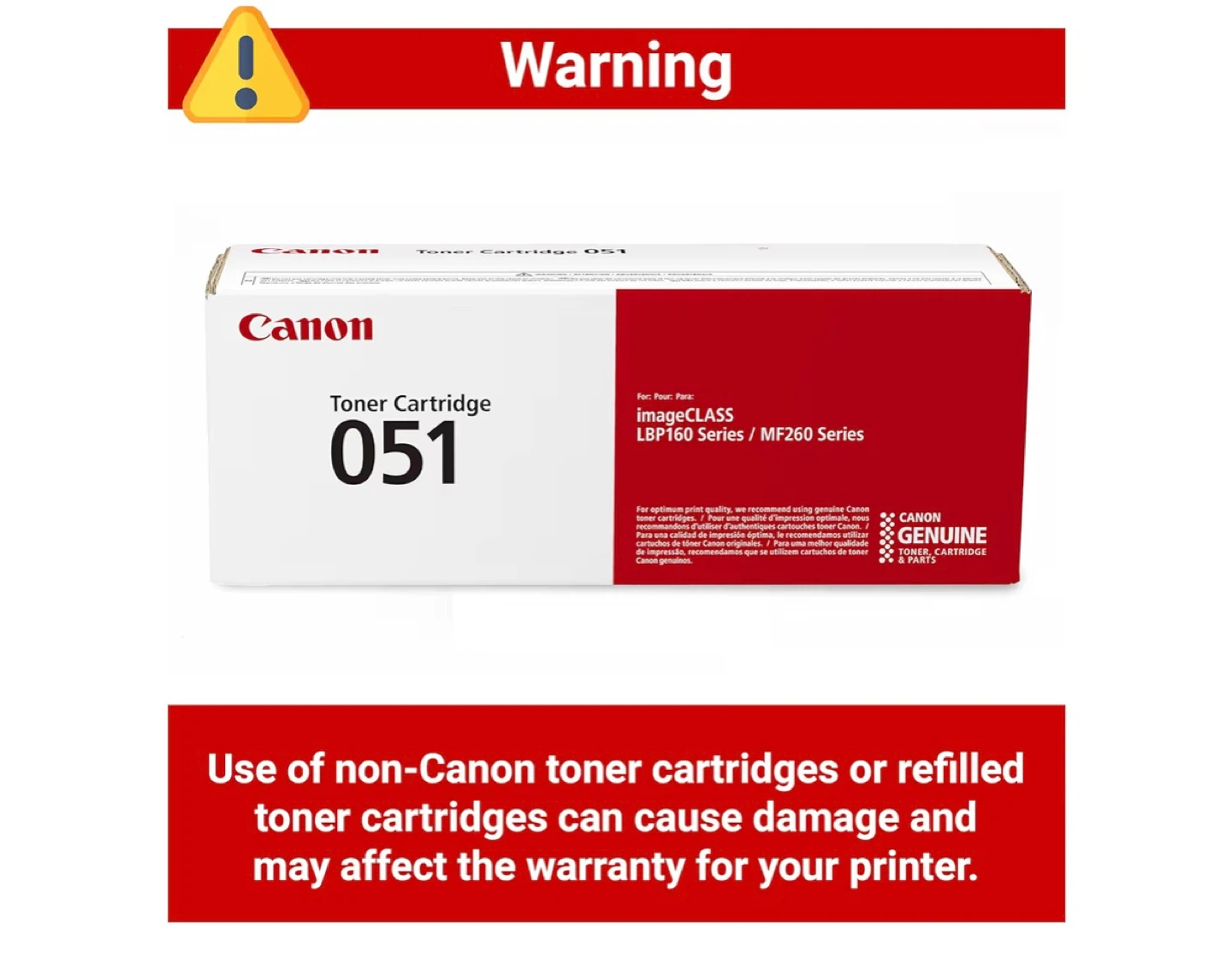 Canon 051 Toner Cartridge for ImageCLASS LBP160/MF260 Series - photo 2