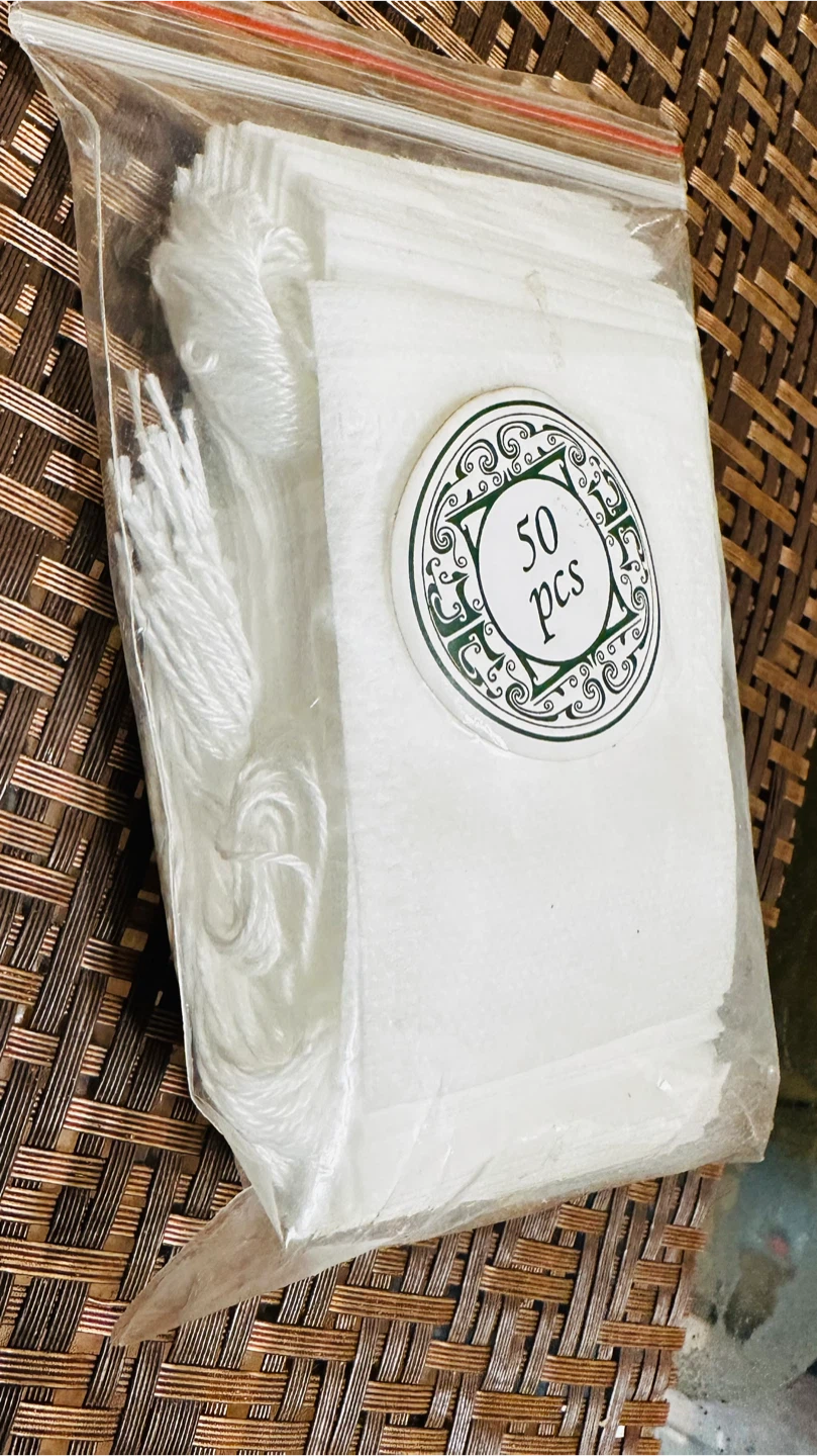 50 White Drawstring Pouches