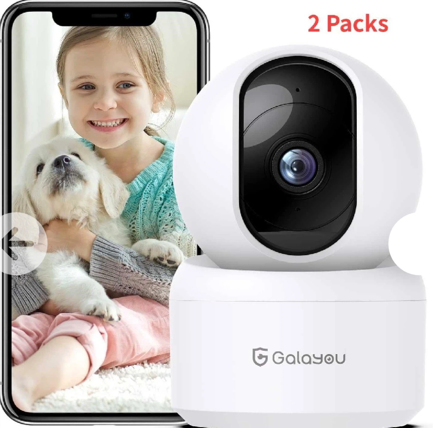 GALAYOU 2K Indoor Security Camera 2 Packs