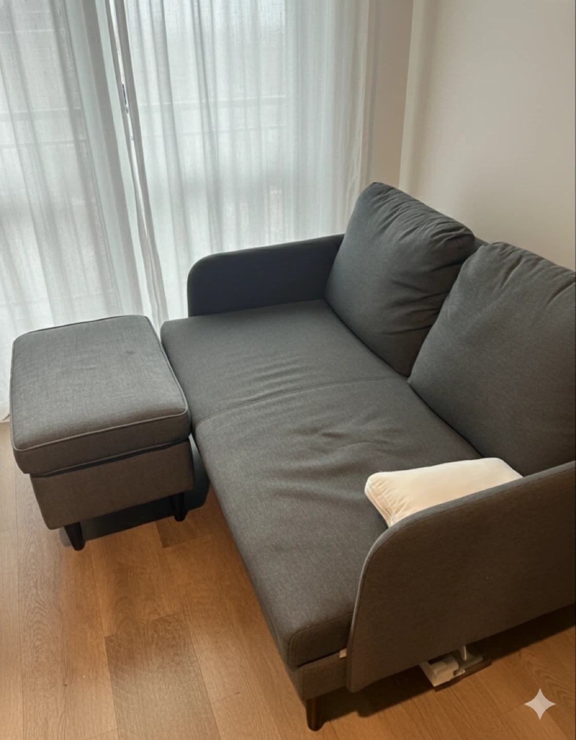 [Moving Sale] IKEA GLOSTAD Sofa & Stool Set(Excellent Condition) - photo 2