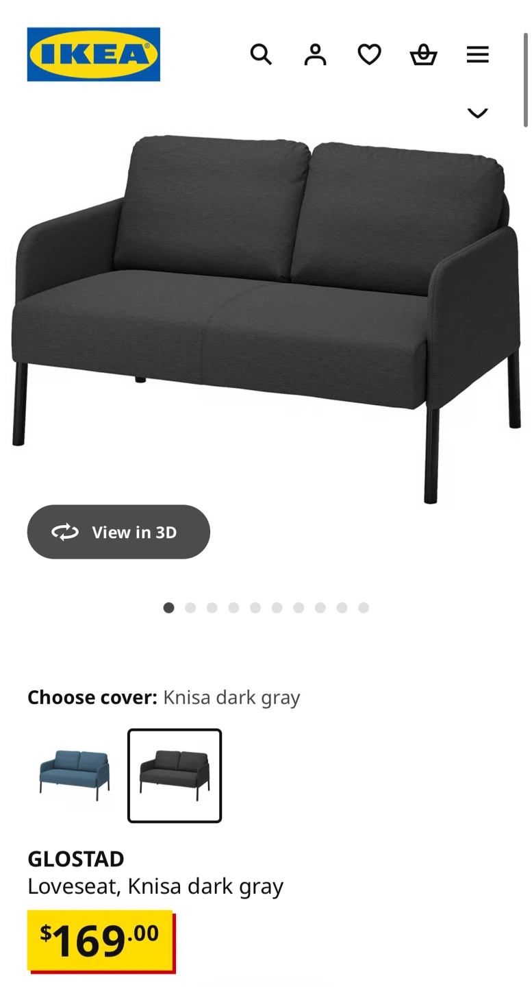 [Moving Sale] IKEA GLOSTAD Sofa & Stool Set(Excellent Condition) - photo 5