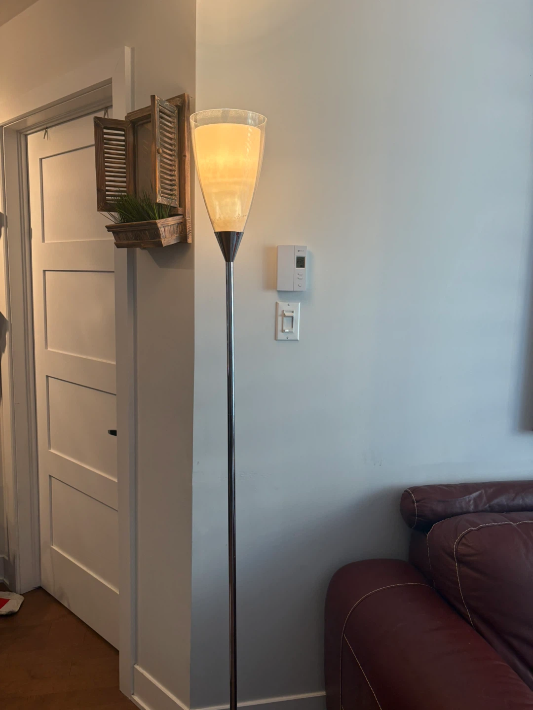 Modern Floor Lamp with Frosted Glass Shade - photo 3