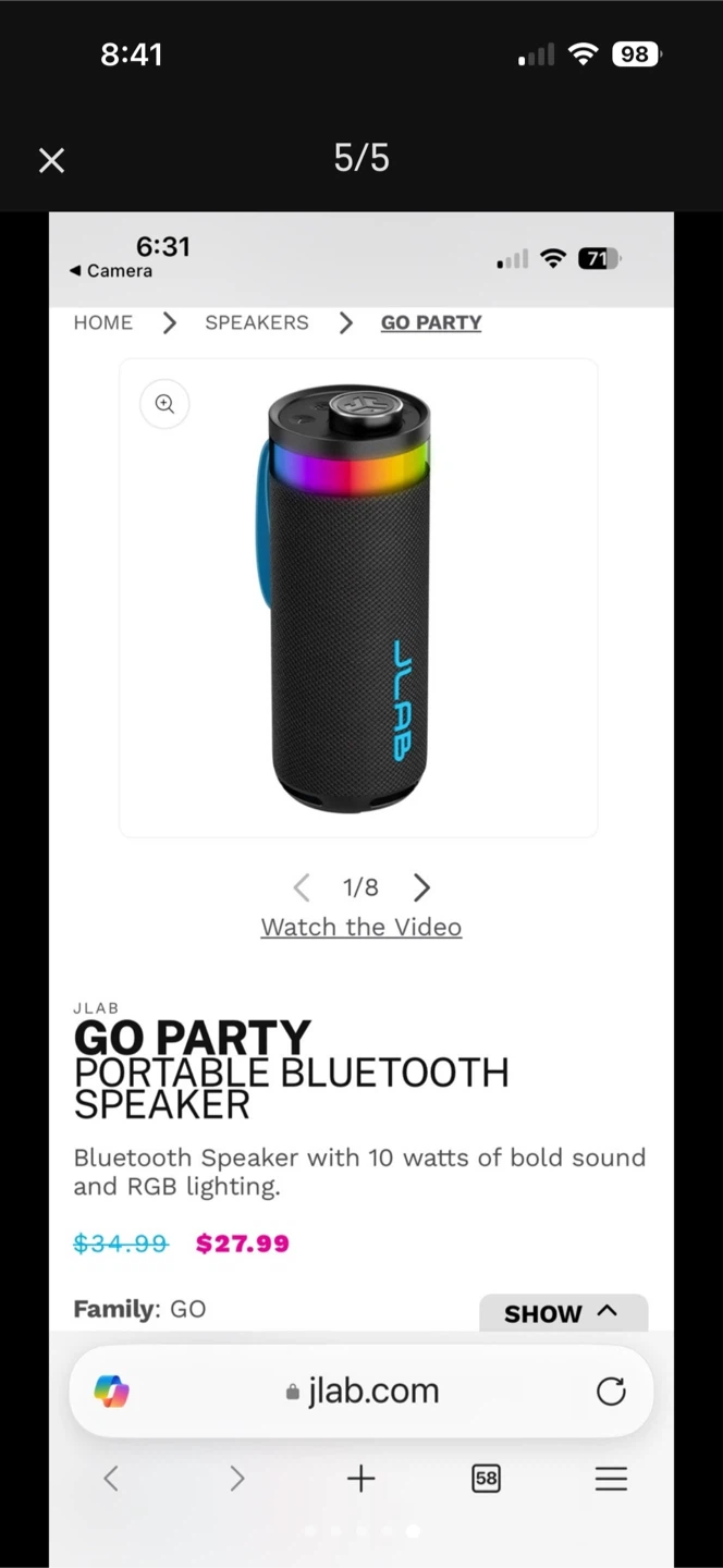JLab JBuds Party Portable Bluetooth Speaker - photo 5