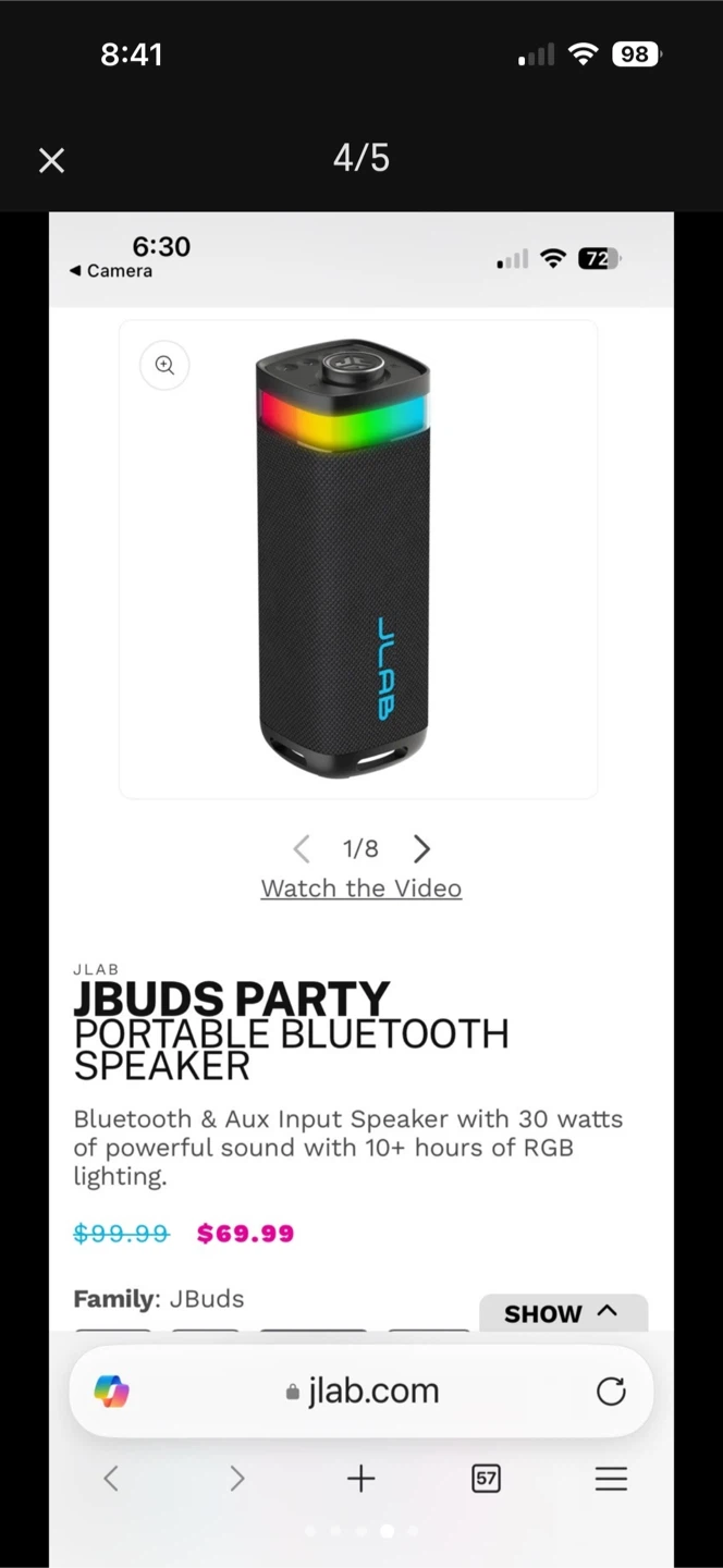 JLab JBuds Party Portable Bluetooth Speaker - photo 4