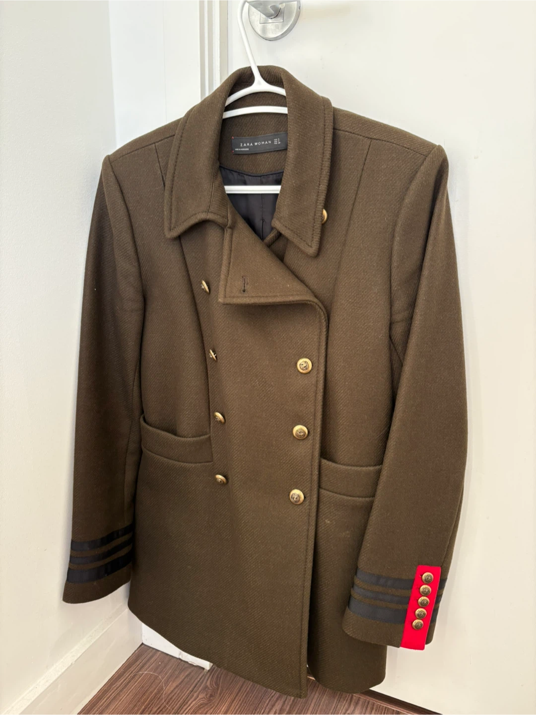 ZARA WOMAN Military Style Double-Breasted Jacket