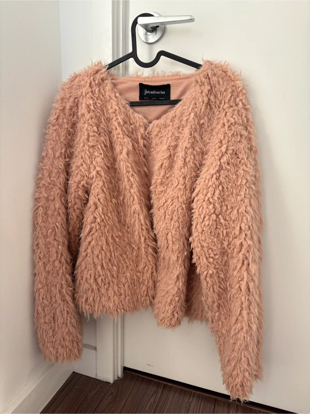 Stradivarius Pink Faux Fur Jacket