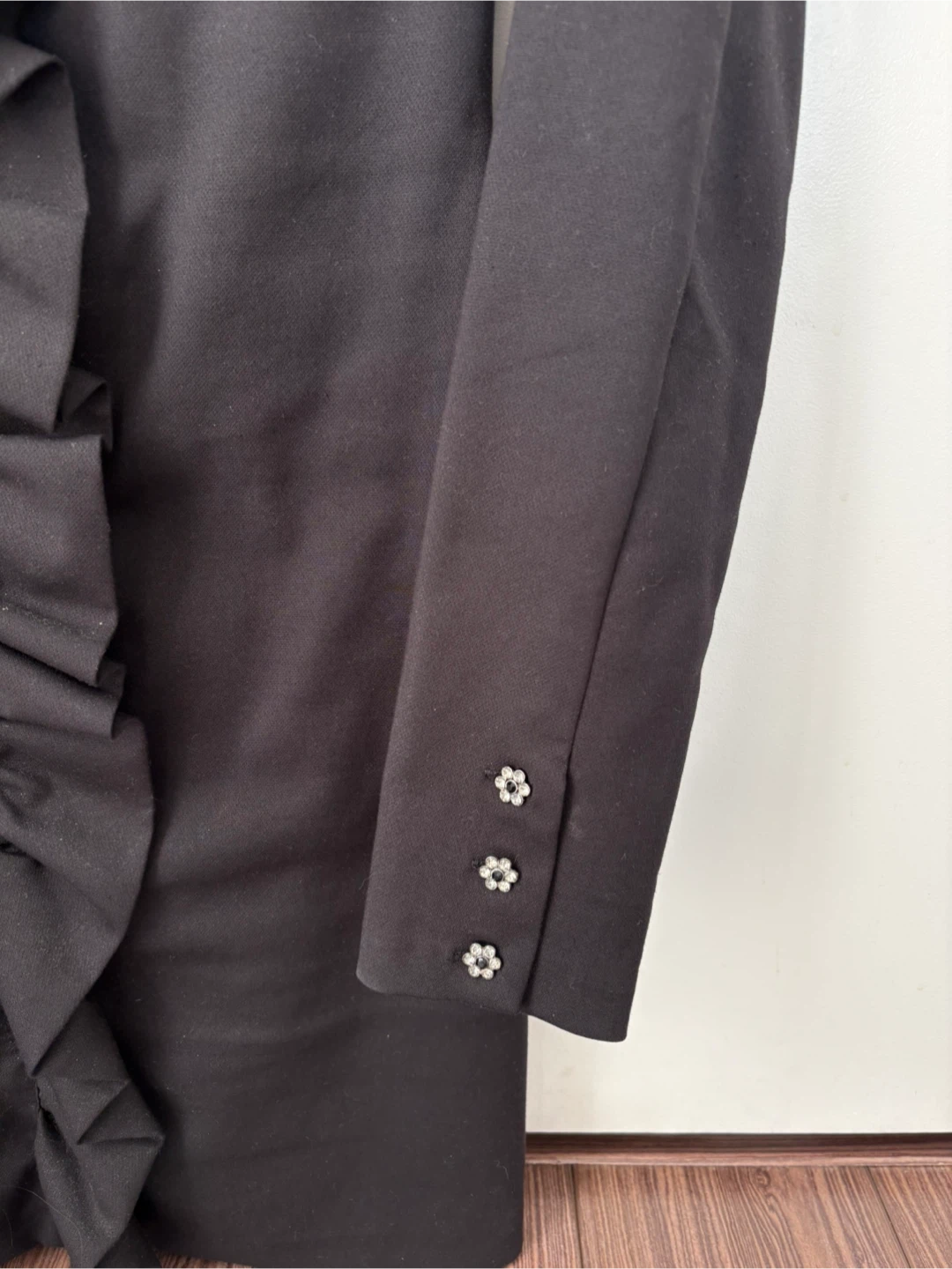 ZARA Black Dress with Decorative Buttons - photo 2