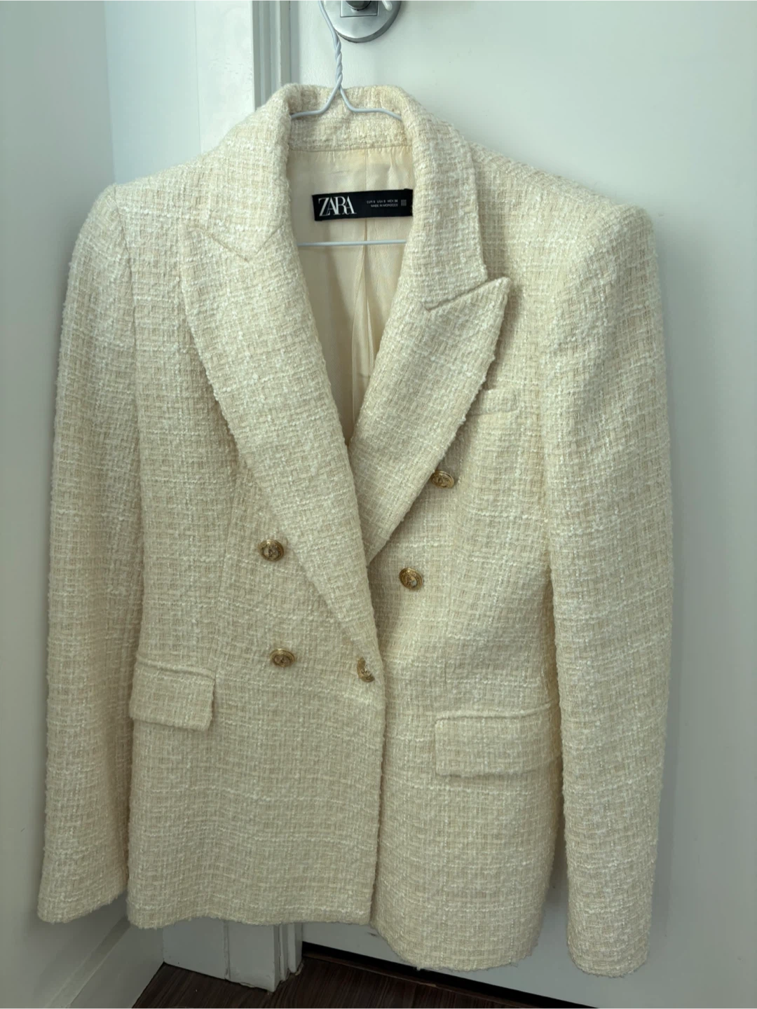 ZARA Tweed Blazer - Cream