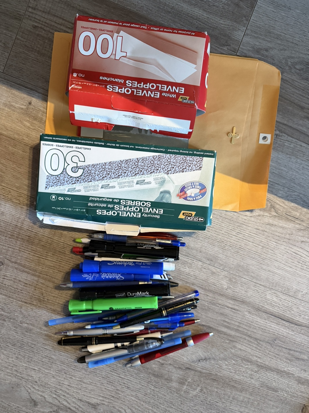 Studio Post Envelopes and Assorted Pens
