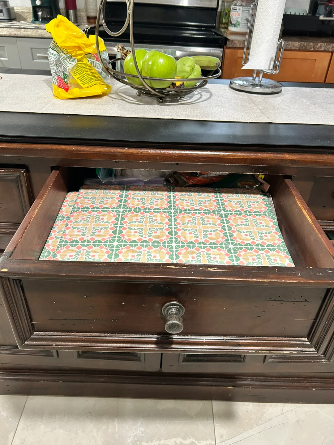 Dark Wood Kitchen Island Cart with Storage - photo 5