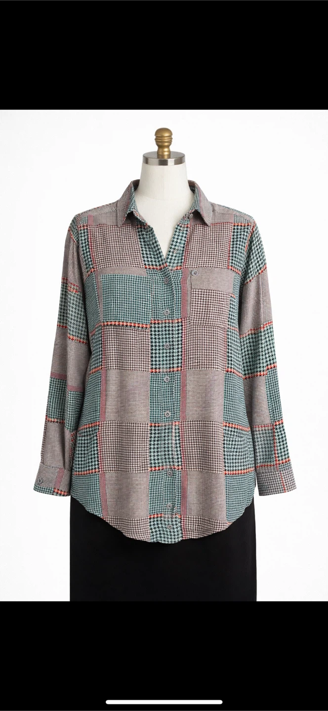 Plaid Button-Up Shirt size S