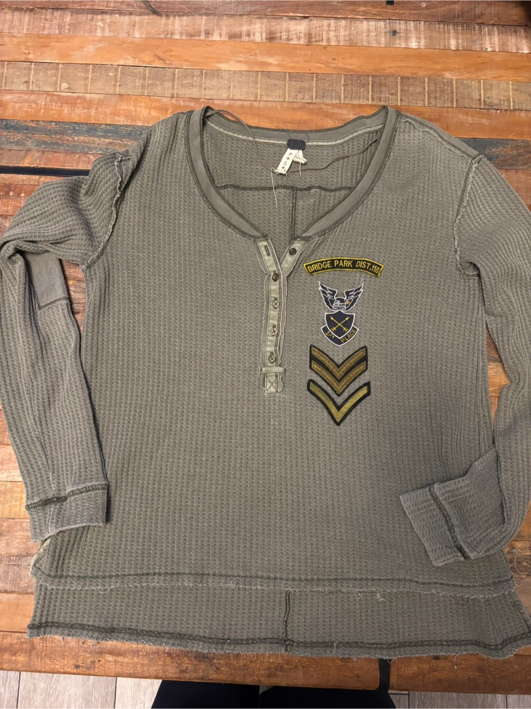 Free People Bridget Henley Top - Women's - Olive Green - Size M