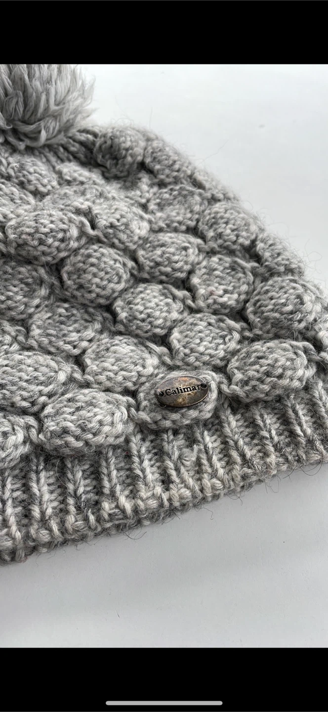 Grey Calimar Pom Pom Knit Hat - photo 2