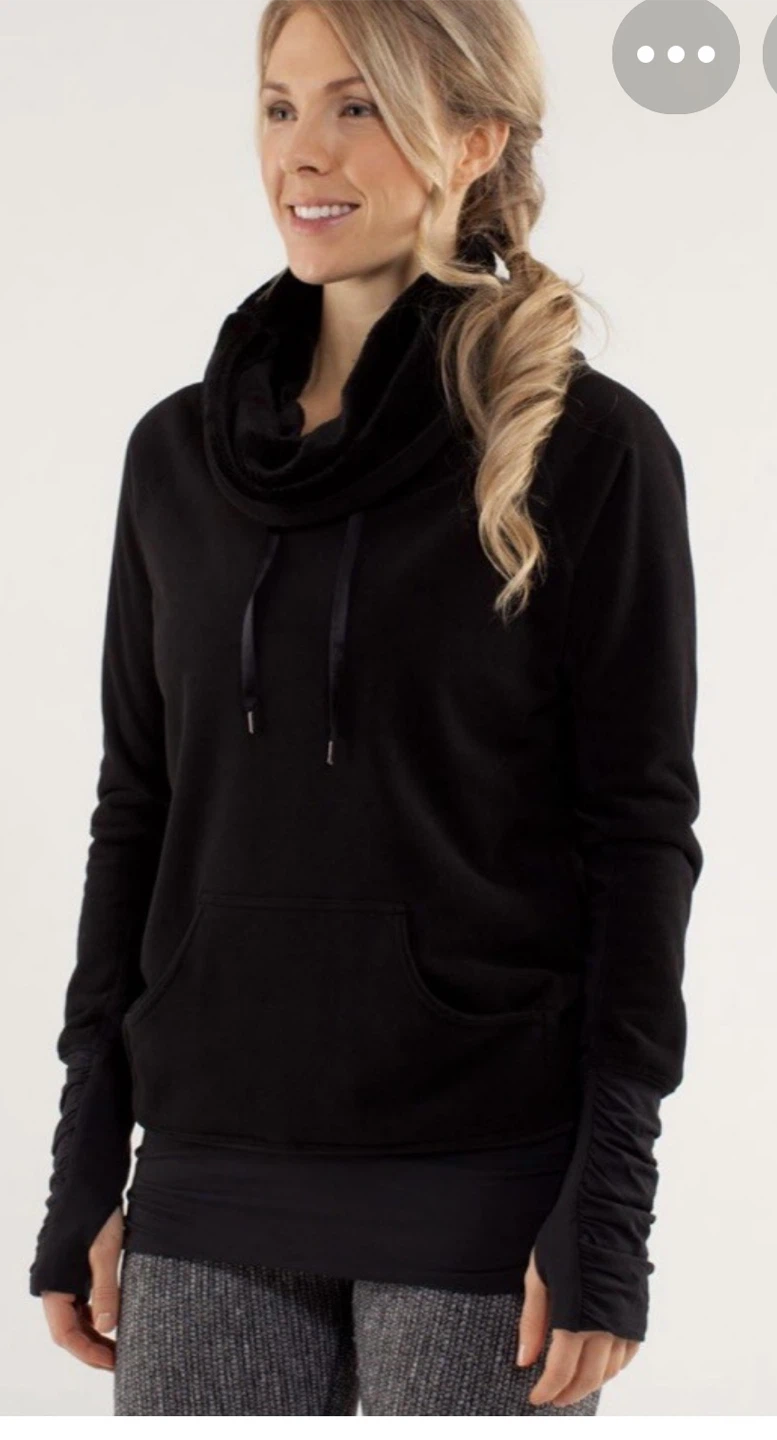 Lululemon Black Cowl Neck Fleece Lined Hoodie - photo 3