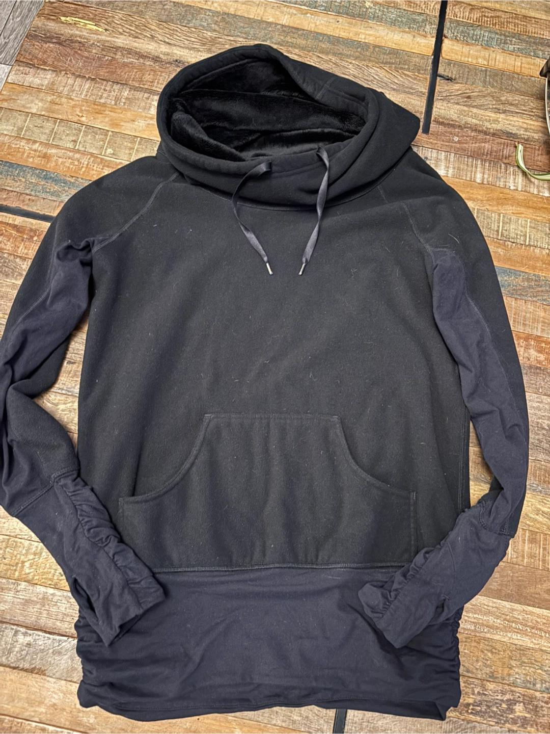 Lululemon Black Cowl Neck Fleece Lined Hoodie