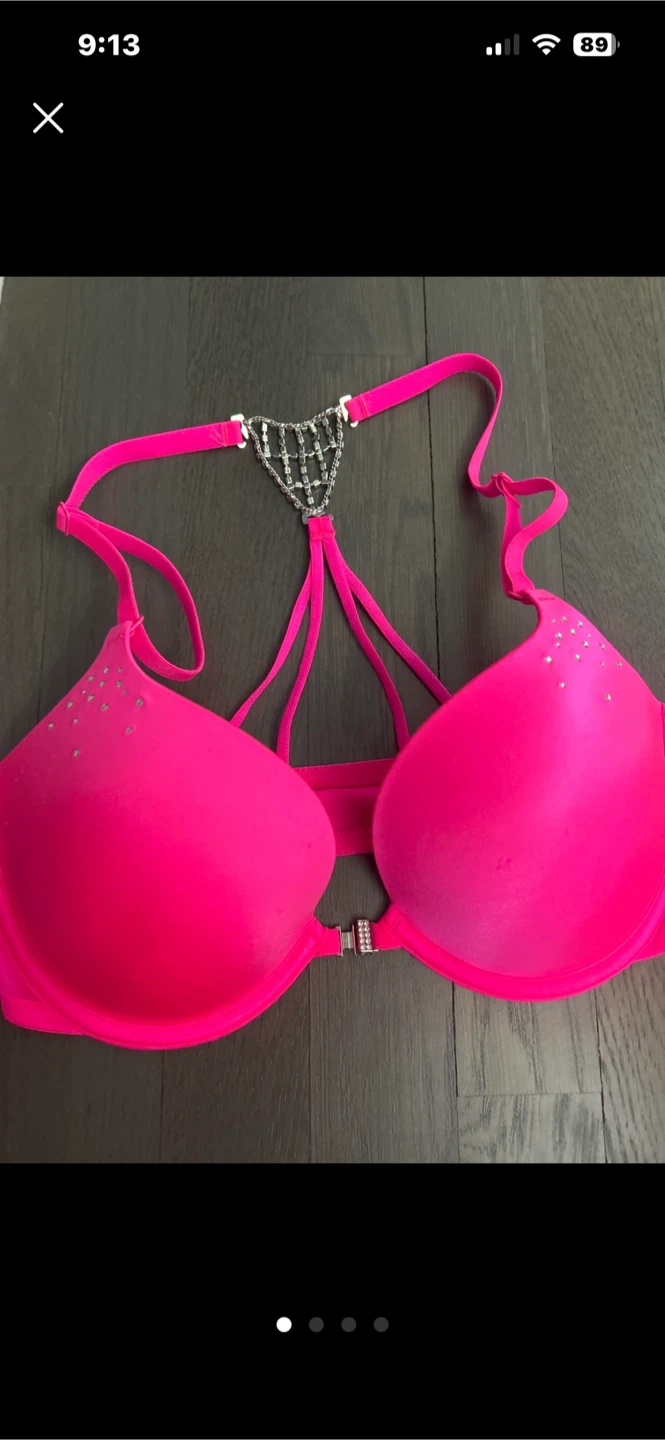 La Senza Pink Rhinestone Push-Up Bra 32D