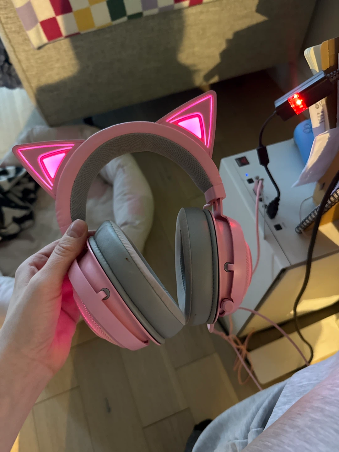 Used Razer Kraken Pink Kitty PC Ear Headphones
