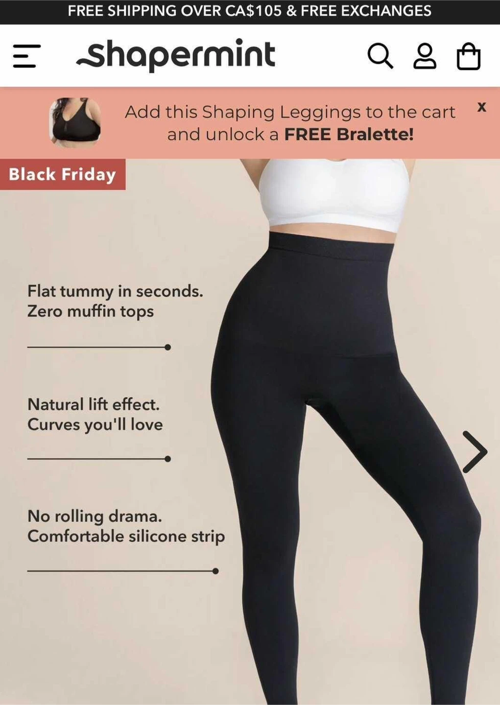 Empetua High-Waisted Shaping Leggings - Black, Size M - photo 2