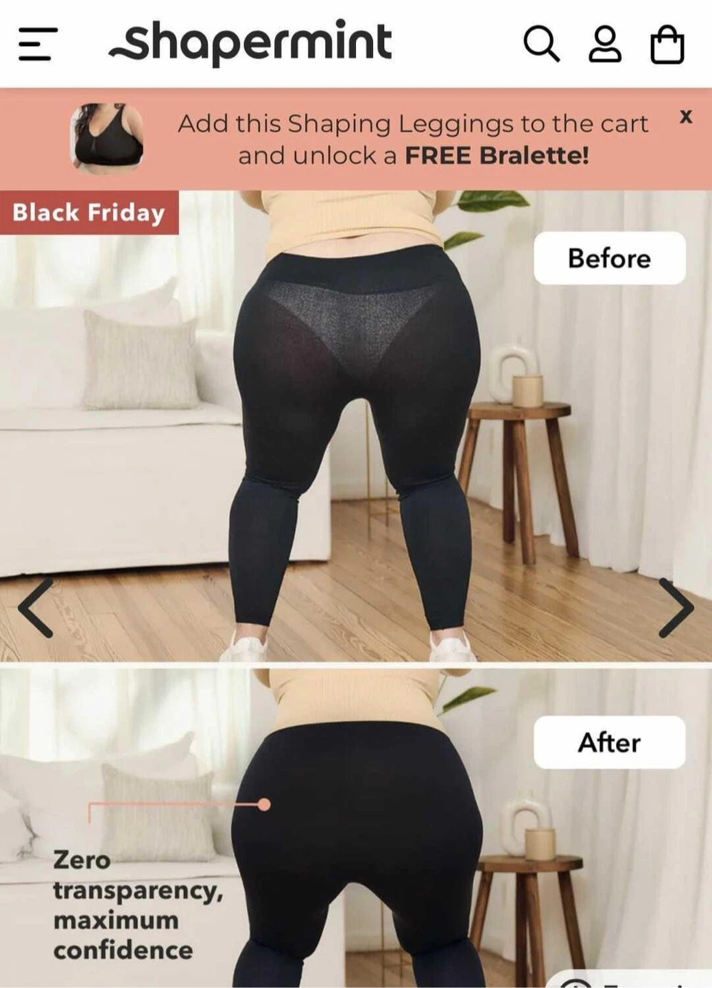 Empetua High-Waisted Shaping Leggings - Black, Size M - photo 3