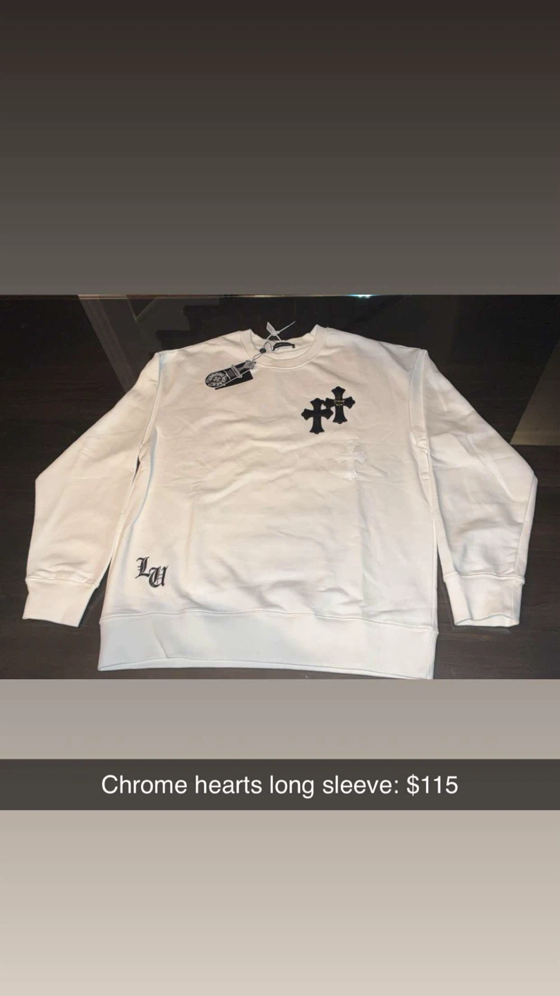 Chrome Hearts White Long Sleeve Crewneck