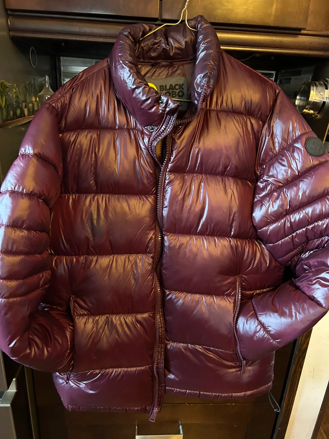 Lobo Puffer Jacket - Burgundy, Size L