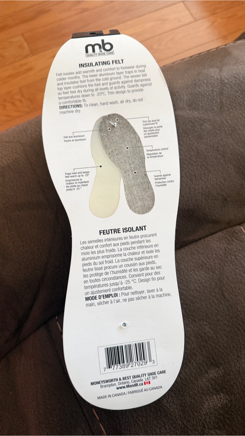 MB Polar Felt Insulated Insoles - 2 Pairs - photo 3