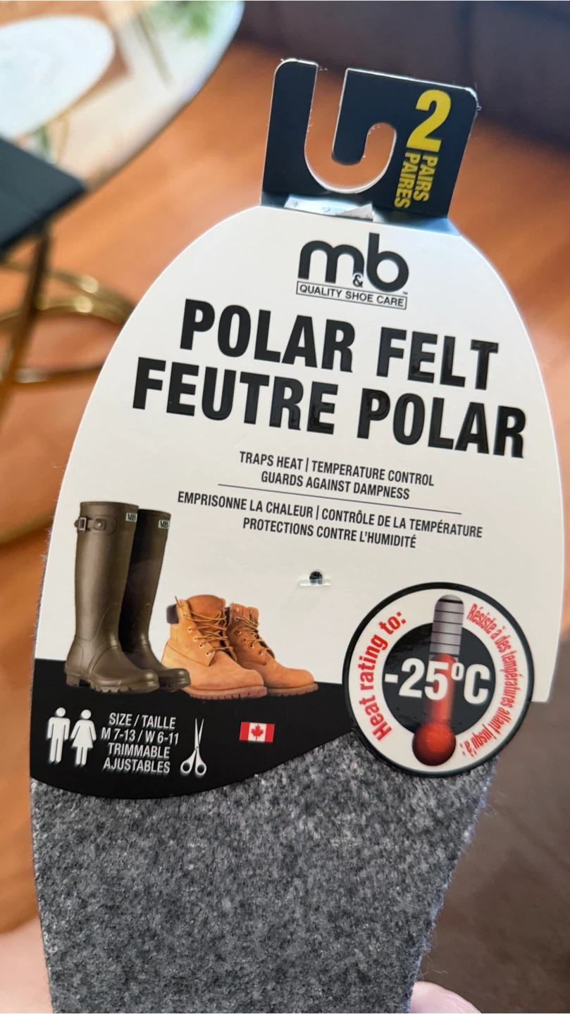 MB Polar Felt Insulated Insoles - 2 Pairs