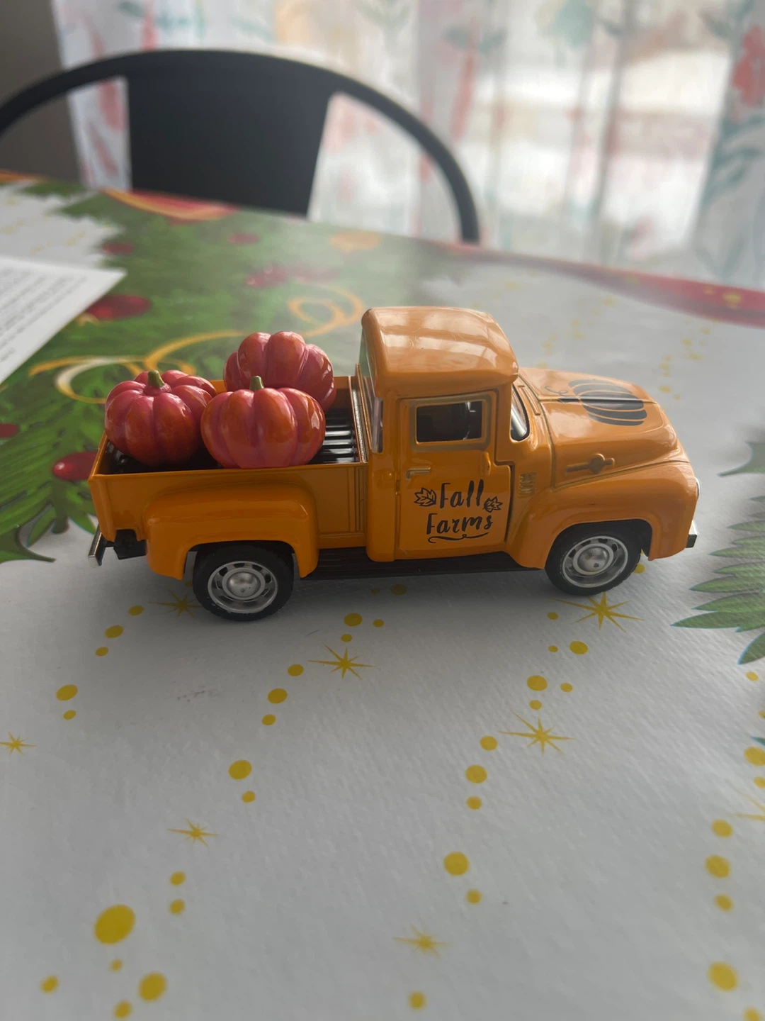 Orange Die-Cast Truck with Pumpkins - "Happy Fall Farms"