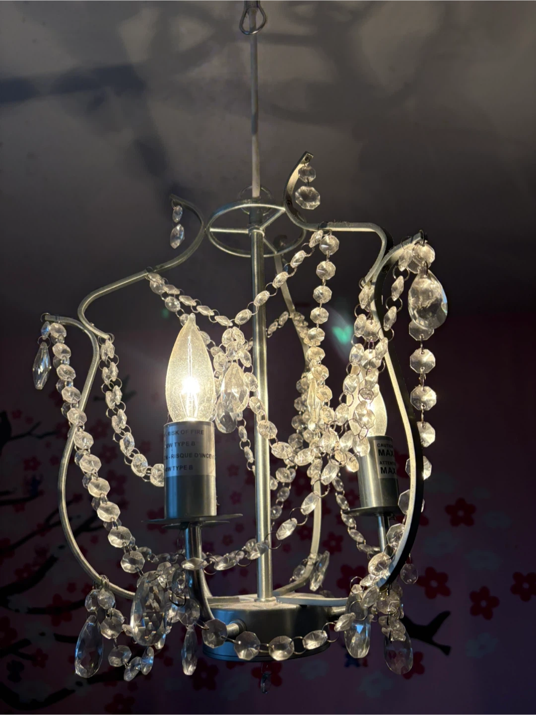 Silver Chandelier with Crystal Beading - photo 2