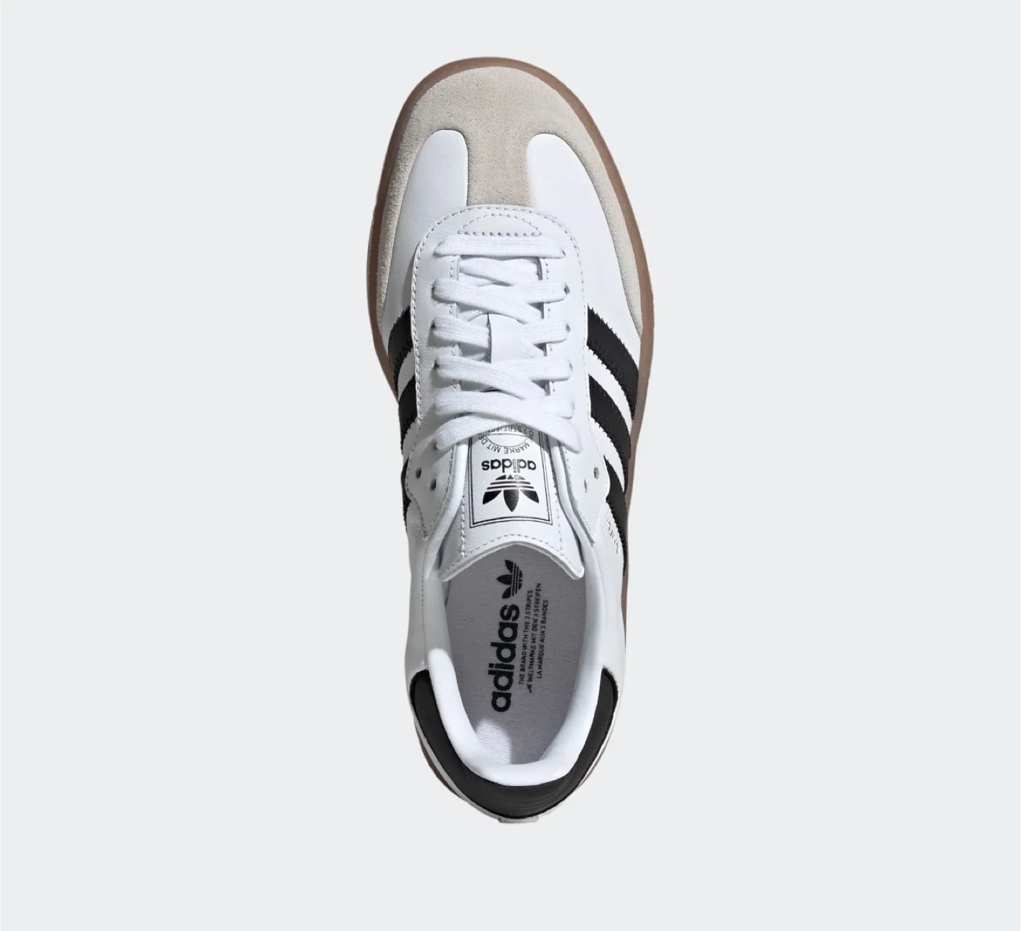 Women's Adidas Sambae  Sneakers - White Black Gum - photo 5