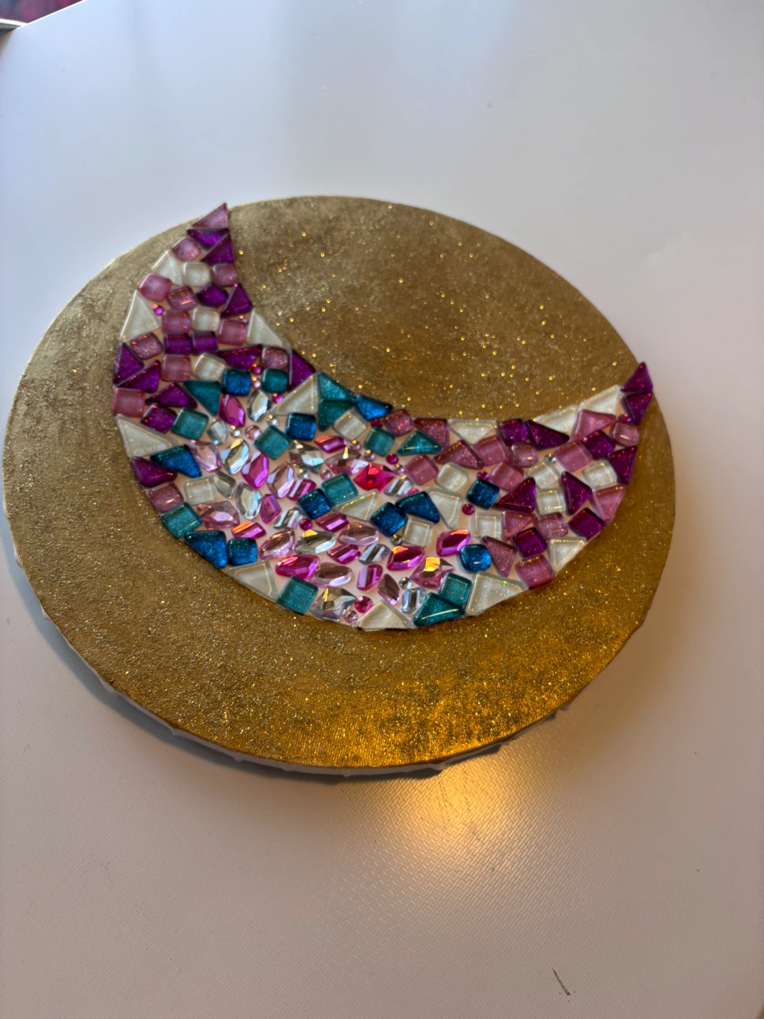 Mosaic Crescent Moon Wall Art