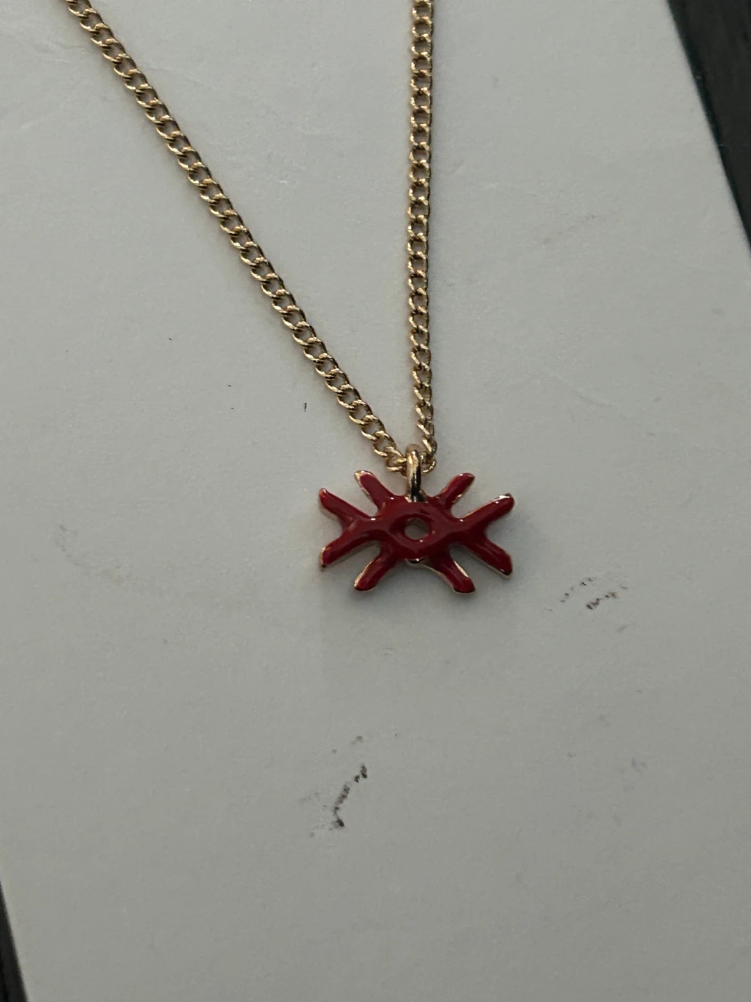 Italian Benetton Red Pendant Necklace (New never been Used) - photo 2