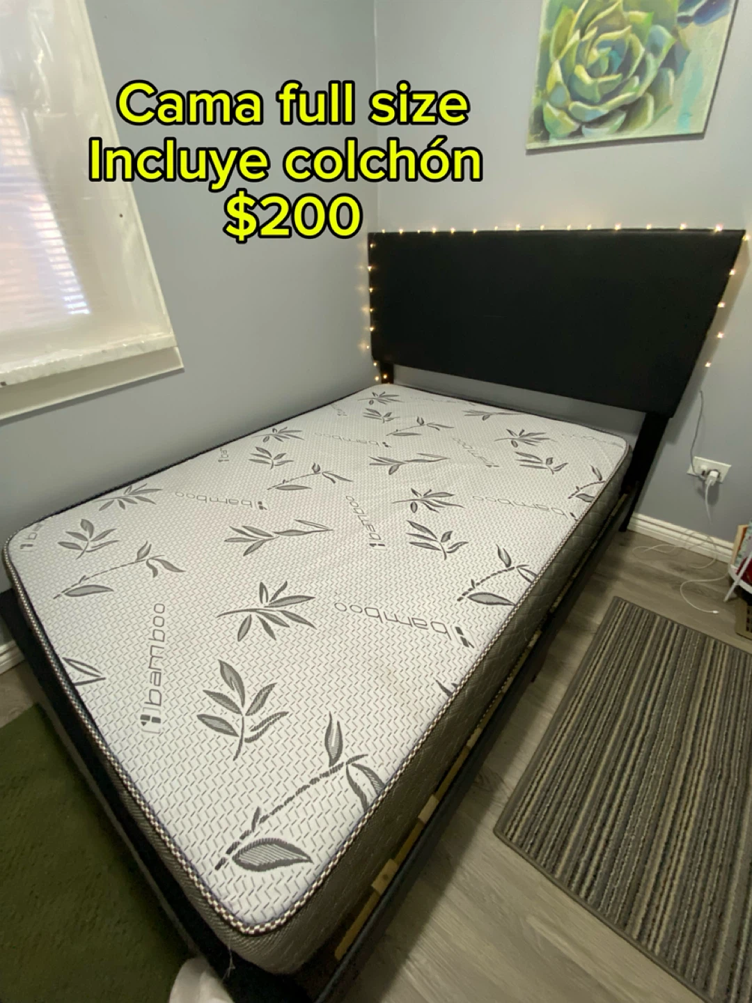 Full Size Bed Frame with Mattress
