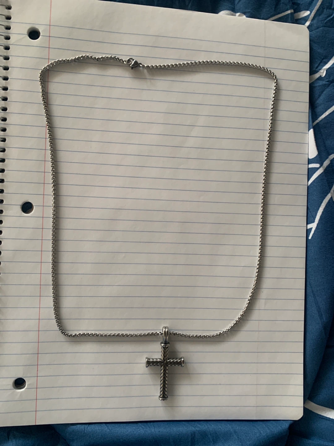 Silver Tone Cross Pendant Necklace
