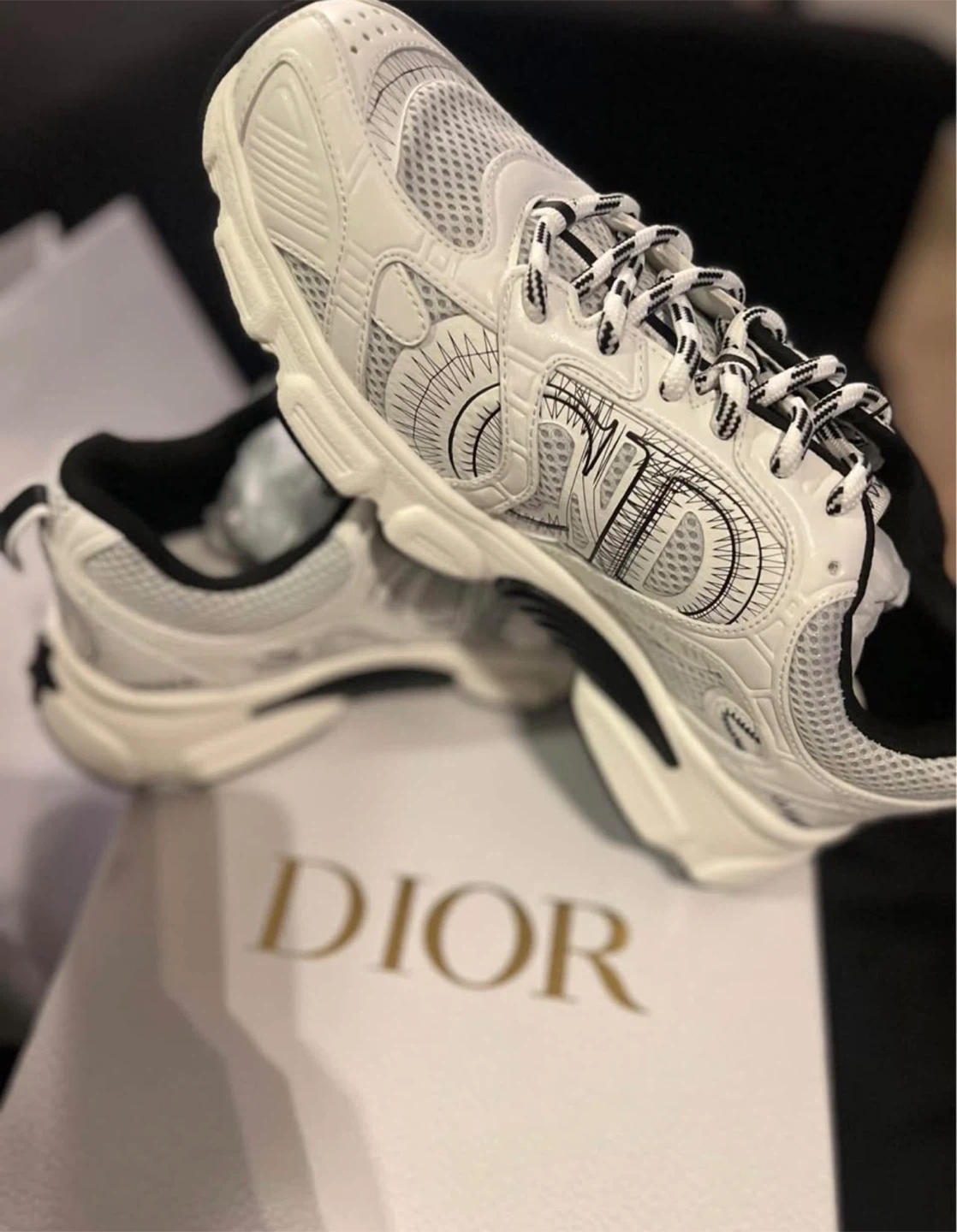 Dior Chrono white sneakers with graphic print - photo 2