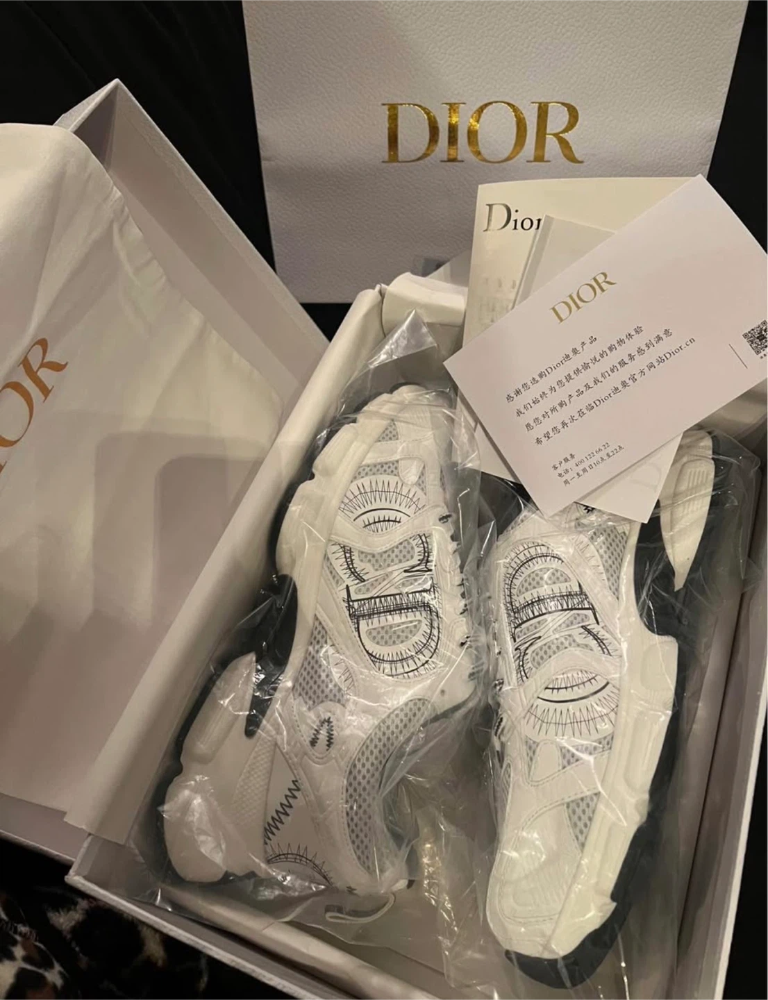 Dior Chrono white sneakers with graphic print
