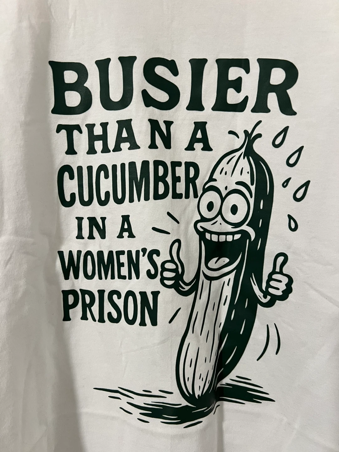 Gildan "Busier Than a Cucumber" T-Shirt Size L - photo 2