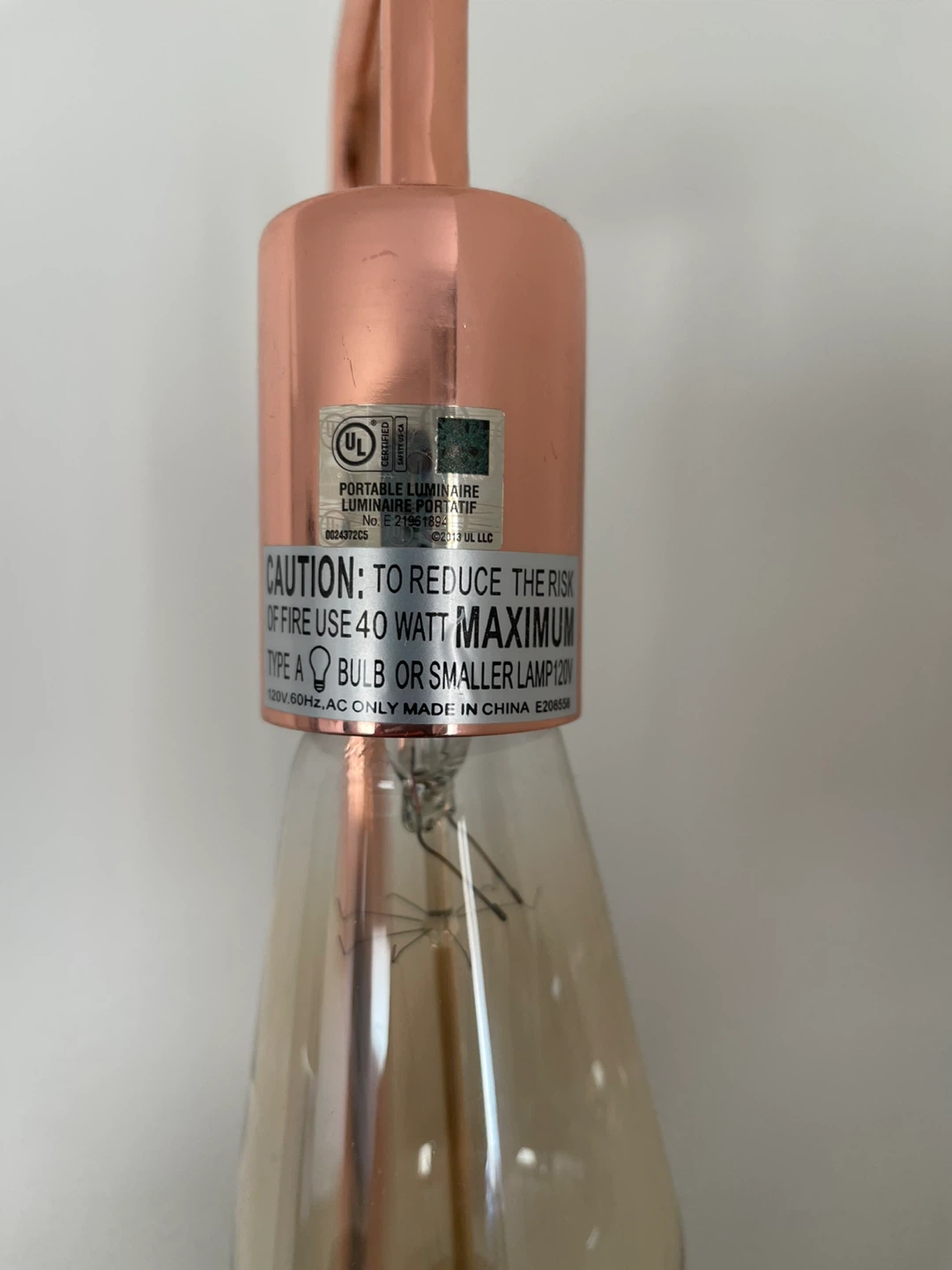 Copper Finish Desk Lamp with Edison Bulb - photo 2
