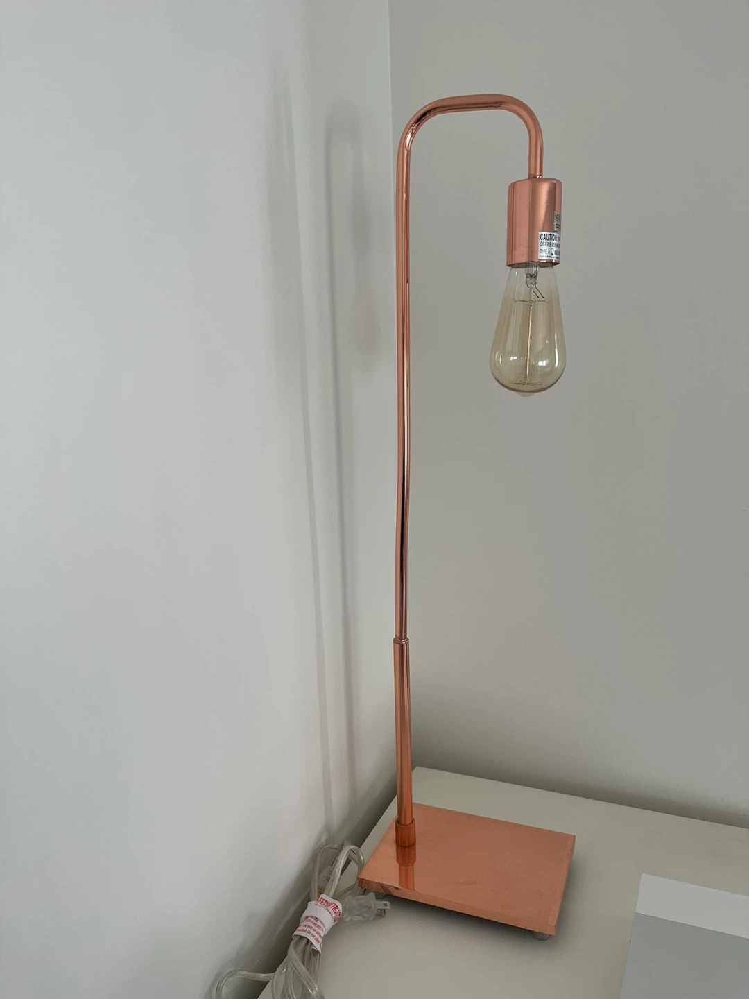 Copper Finish Desk Lamp with Edison Bulb