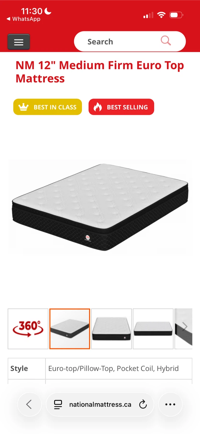 Full mattress: NM Aliston 12" Medium Firm Euro Top Mattress