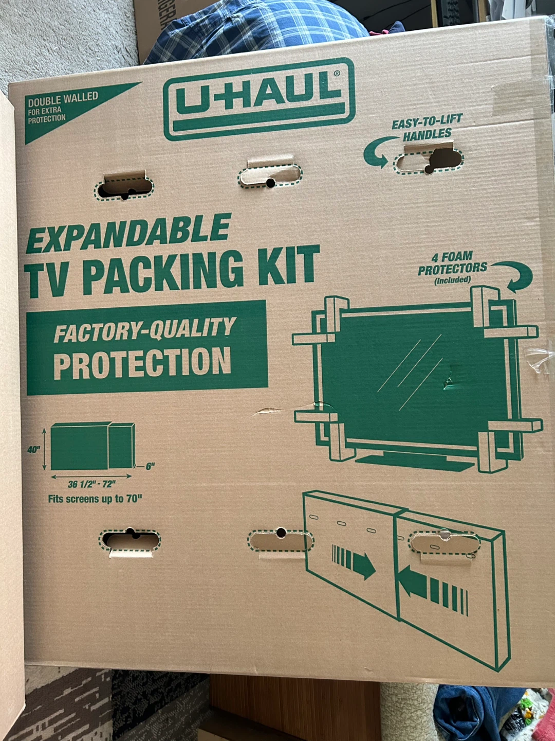 U-Haul Expandable TV Packing Kit for Screens up to 70"